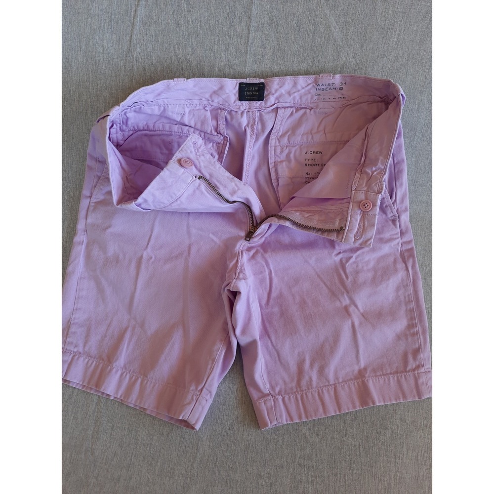 J. Crew Stanton Men's Waist 31 Chino 9'' Stretch Short Cotton Twill Light Purple